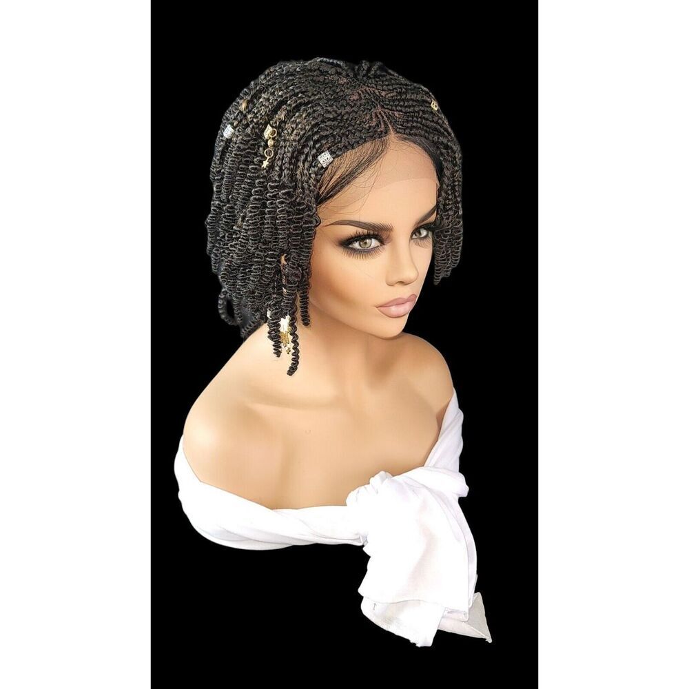 Braided Wig Handmade Micro Millions Braids, Short Kinky Twists, NWT, Short - Picture 8 of 15